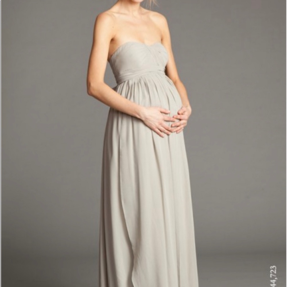 Jenny Yoo Cerise Maternity Dress in Whisper Blue